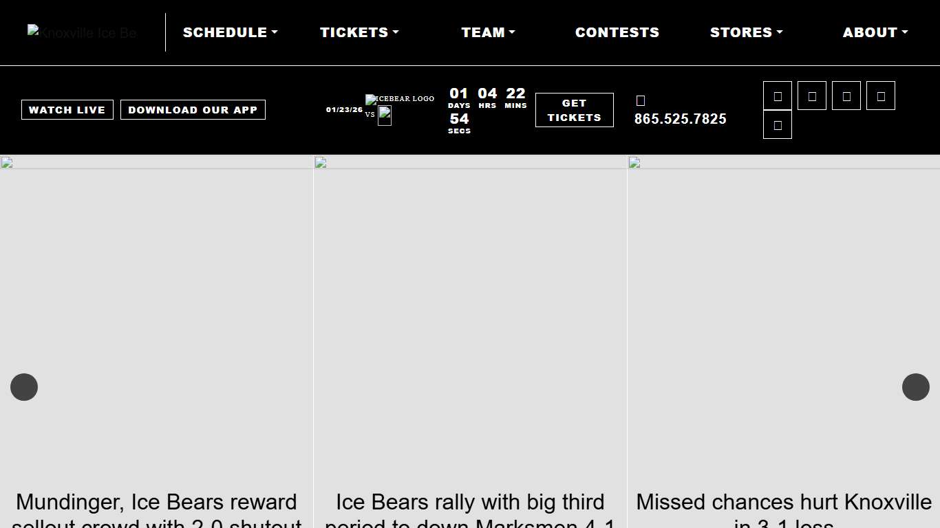 Knoxville Ice Bears Professional Hockey SPHL Hockey
