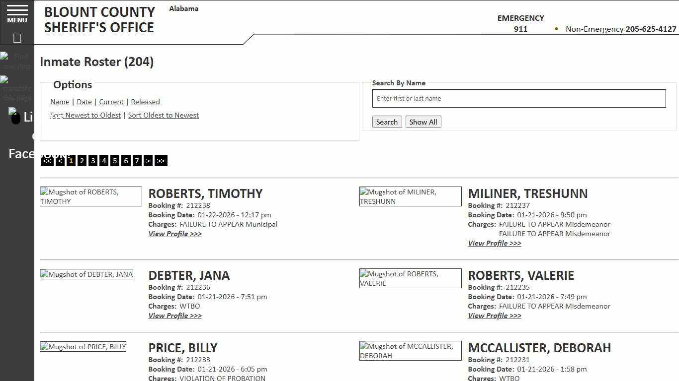 Inmate Roster - Current Inmates Booking Date Descending - Blount County Sheriff AL